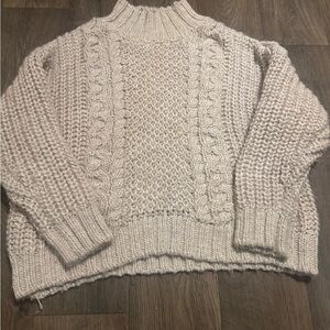 Universal Thread Cream Cable Knit Turtleneck Sweater